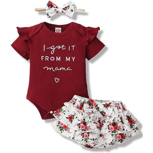 Mioglrie Newborn Infant Baby Girl Clothes Romper Shorts Set Floral Summer Outfits Cute Baby Clothes Girl