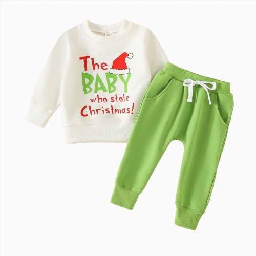TAmten Baby Boy Clothes 6-9 Months Fall Winter Outfits Letter Crewneck Sweatshirt Casual Pants 2Pcs Clothes Set Cute Infant Toddler Boy Outfits(White,3-6 Months)