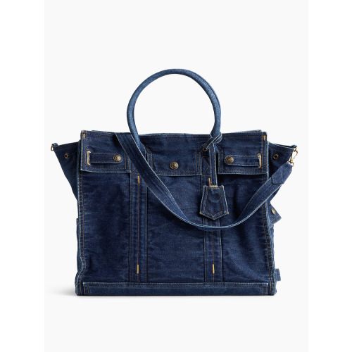 Large Denim Five Pocket Tote | Diaper Bag