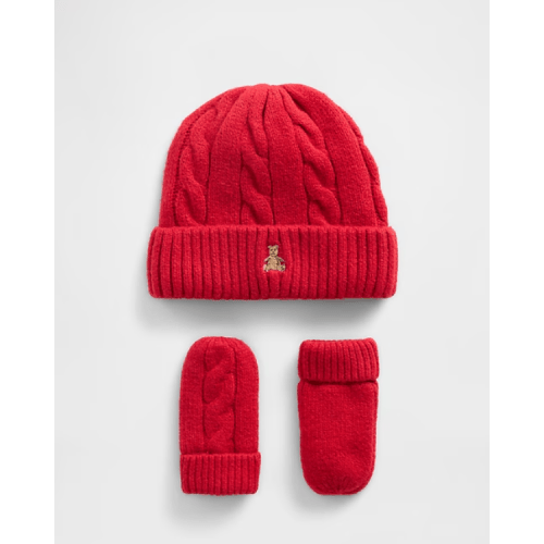 Baby & Toddler CashSoft Cable-Knit Beanie & Mittens Set
