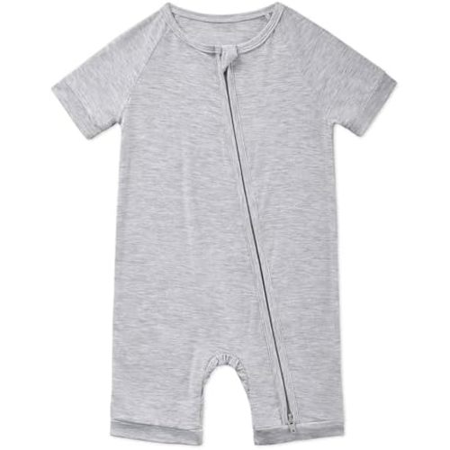 Bamboo Viscose Baby Romper 2 Way Zipper Short Sleeve Bodysuit Soft Color Baby Toddler One-Piece Summer Outfits