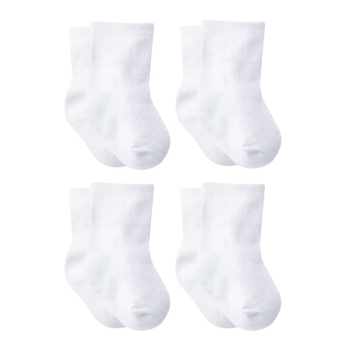 Gerber Baby Boys and Girls Unisex Wiggle-Proof Jersey Crew Socks, 4 Pack, Sizes Newborn - 0/6 Months