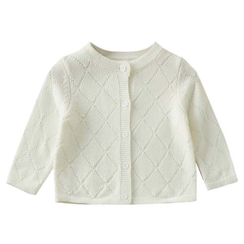 Actgleam Infant Girls Cardigan Sweater Long Sleeve Button up Knit Tops,White,12-18Months