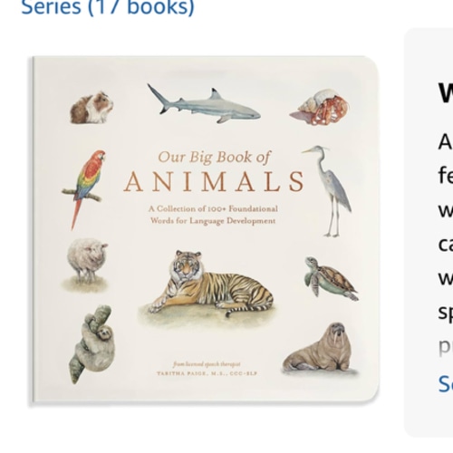 Our Big Book of Animals: First 100 Animal Words for Language Development, including Farm, Jungle, Pets, Bugs, and More (Tabitha Paige Children's Book Series)