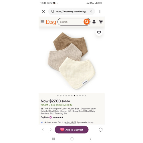 SET OF 3 Waterproof Layer Muslin Bibs | Organic Cotton Dribble Bibs | Baby Shower Gift | Baby Drool Bibs | Baby Bandana Bib | Teething Bib