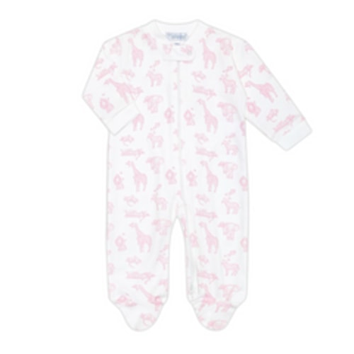Pink Safari Zipper Footie | The Little Lane Shop