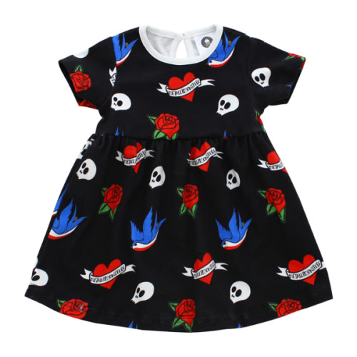 Tattoo Flash Baby & Toddler Dress | Alternative Girls Clothing