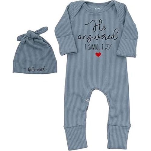 Little Answered Prayer Bodysuit Infant Romper Baby Announcement 0-3 Months Clothes Cute Religious Boys Girls Outfit