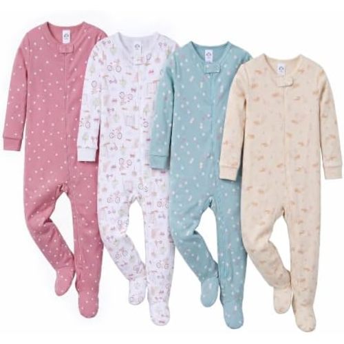 Gerber Baby Girls 4-pack Footed Pajamas