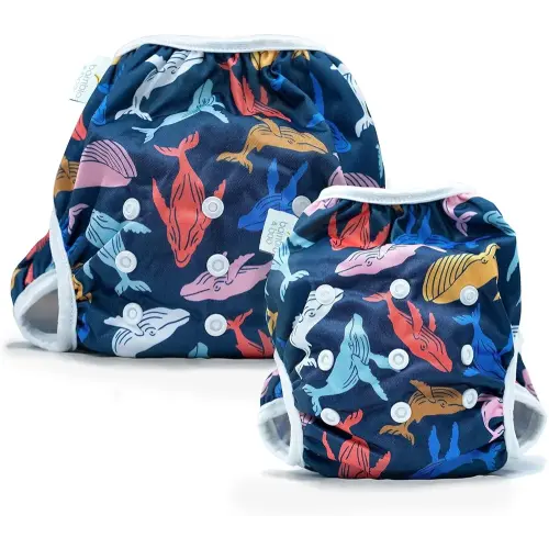 Bambi & Boo Reusable Swim Diapers, Full Size Pack N-6, Adjustable, Soft & Breathable for Toddlers & Babies, Newborn Swim Diaper to 40 Months Old, Ideal for Swimming Less