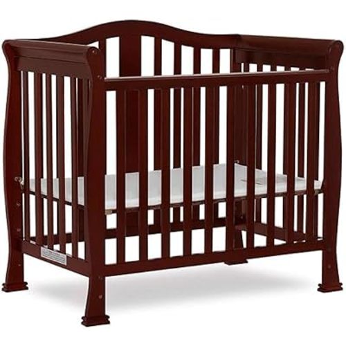 Dream On Me Addison 4-in-1 Convertible Mini Crib in Espresso, Greenguard Gold Certified, Non-Toxic Finishes, Built of New Zealand Pinewood, Comes with 1” Mattress Pad