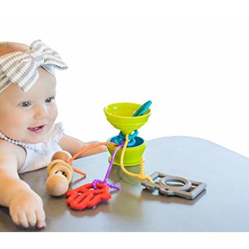 Grapple Suction High Chair Baby Toy Holder Leash - Green