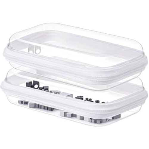 Aimery 2 Pack Clear Hard Shell Zipper Case, Waterproof Hard Plastic Zipper Pouch,Portable Clear Travel Makeup Case,Toiletry & Cosmetic Bag, Storage Zip pouch For Snacks Toy