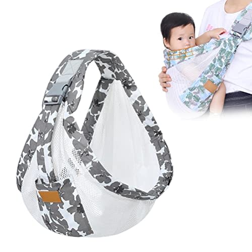 Summer Breathable Baby Carrier - Adjustable 3D Mesh Baby Carrier Wrap with Thick Shoulder Straps and Pocket for Pool Beach(Grey)
