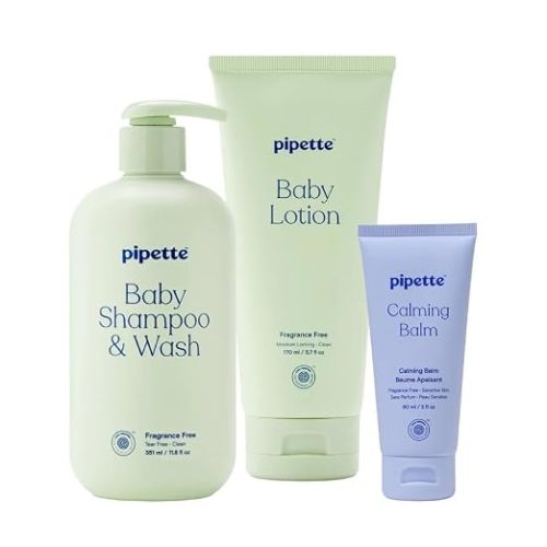 Pipette Fragrance Free Baby Essentials Set, (Pack of 3)