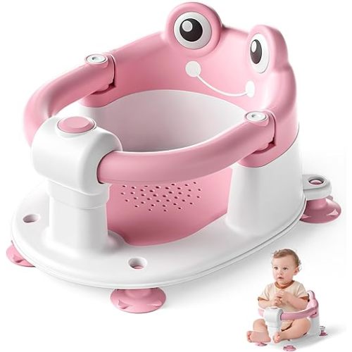 Baby Bath Seat for Babies 6 Months & up Non-Slip Toddler Bath Seats for Sitting Up Infant Bathtub Chair with Suction Cups and Soft Cushion for Baby Shower Tub Seat