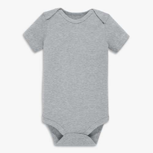 Organic short sleeve babysuit - Heather gray / 3-6