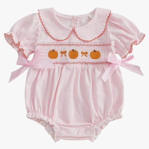 Adobabirl Baby Girl Bubble Romper Newborn Letter Embroidery Onesie Short Sleeve Jumpsuit Mothers Day Outfit Cute Clothes