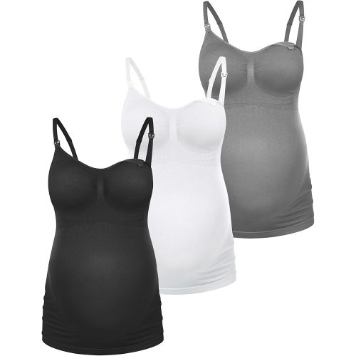 HOFISH Support Nursing Tank Tops for Breastfeeding, Comfort Stretch Maternity Camisoles