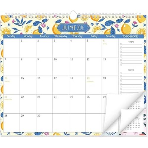 GuassLee Wall Calendar 2026-2027, School Year Calendar from Jun. 2026 to Dec. 2027, 19-Month Paper Wall Calendar with To-Do List and Notes for Office School Home Teacher Planning, 14” x 11.5”