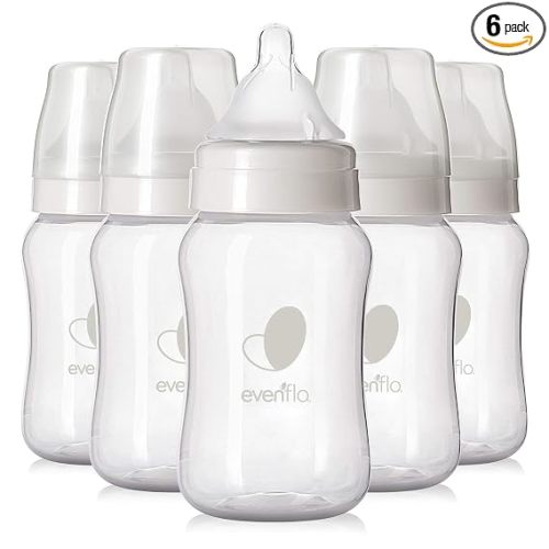 Evenflo Feeding Premium Proflo Venting Balance Plus Wide Neck Baby, Newborn and Infant Bottles - Helps Reduce Colic - 9 Ounce (Pack of 6)