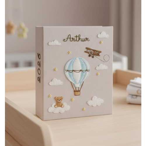 Hand Embroidered Baby Photo Album With Sleeves, Personalized Photo Album, Baby Gift,  Unique Photo Album, Custom Embroidered Photo Album.