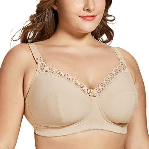 Gratlin Women's Plus Size Cotton Nursing Bra Wireless Breastfeeding Maternity Bras