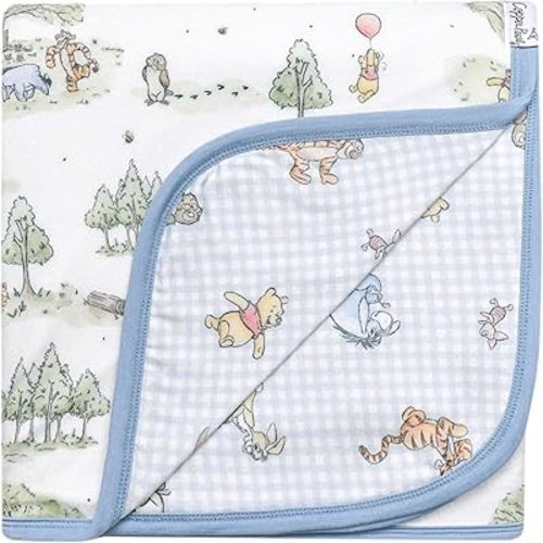 Copper Pearl Large Premium Knit Baby 3 Layer Stretchy Quilt Blanket Hundred Acre Wood