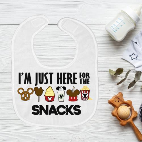 Here For The Snacks Baby Bibs
