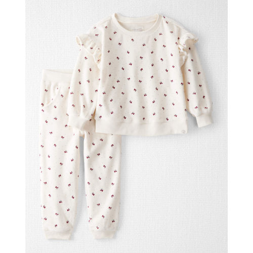 Toddler Girl 2-Piece Organic Cotton Velour Set in Wild Rose Print - Little Planet | Carter's