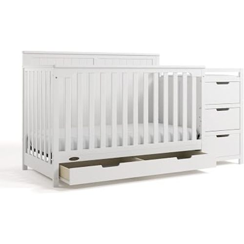 Graco Hadley 5-in-1 Convertible Crib & Changer, White