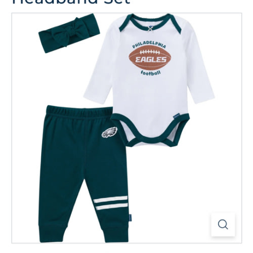 3-Piece Baby Girls Philidelphia Eagles Bodysuit, Pants & Headband Set – Gerber Childrenswear