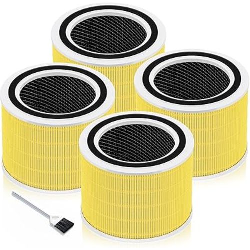 Funmit Core 200S Pet Care Replacement Filter for LEVOIT Core 200S Smart WiFi Air Purifier, 3-in-1 H13 True HEPA Filter Replacement and High-Efficiency Activated Carbon, Part # Core 200S-RF, 4 Pack