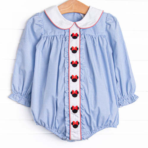 Mouse Adventures Embroidered Long Sleeve Bubble, Blue – Stitchy Fish