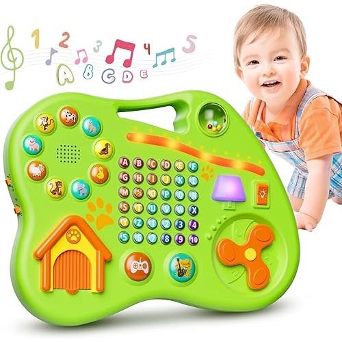 9-in-1 Bilingual Educational Toy for 1 Year Old Girl Boy, Montessori Musical Toys for Toddlers 1-3, Learning Baby Toy 6-12-18 Month Age, First Christmas 1st Birthday Gifts for 1-2 Year Old