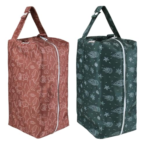 Mama Koala Waterproof Diaper Pods for Baby Items, Cloth Diapers, Swimsuits, Travel, Gym Clothes, Beach, Pump Parts, Toiletries, 2 Pack(DP-Squres1)