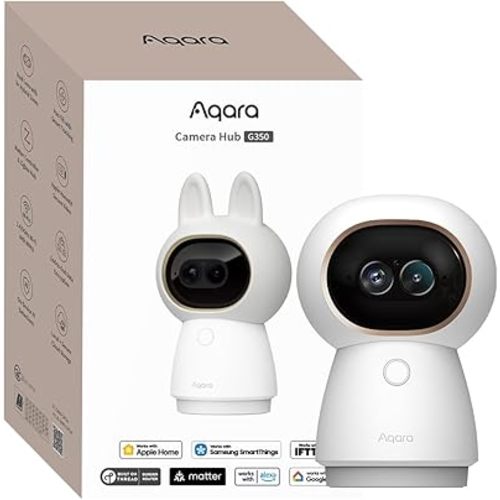 Aqara Indoor Security Camera G350, 4K UHD Dual-Lens Matter Camera Hub
