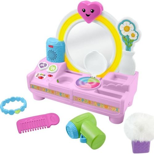 Fisher-Price Laugh & Learn Let’s Get Ready Vanity Musical Playset for Baby & Toddler, 4 Play Pieces