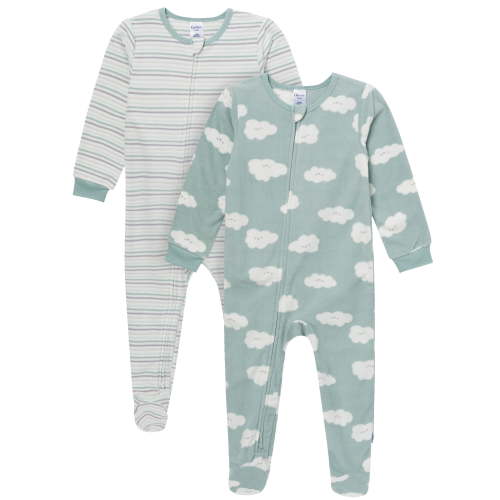 Gerber Baby and Toddler Neutral Microfleece Blanket Sleeper Pajamas, 2-Pack, Sizes 0/3 Months - 5T