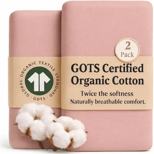 GOTS Organic Bedside Bassinet Sheets 33x20 and 35x19 for Baby Delight, Ronbei, Koola Baby Bond. Premium Weight Luxury Turkish Cotton - Rectangle Bassinet Sheets