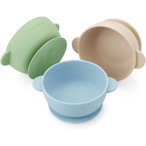 Pandaear 3 Pack Baby Bowls with Suction| Stay Put Silicone Food Bowl for Babies
