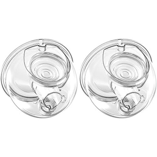 Wearable Breast Pump Parts Milk Collector Cup Flange 24mm Compatible with Momcozy/TSRETE S9/S10/S12 Breast Pump Replacement Parts Accessories, 2 Sets, Extra Duckbill Valve&Silicone Diaphragm