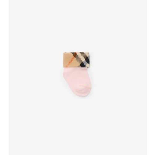 Two-piece Cotton Blend Socks Set in Ice pink/sand beige - Children | Burberry® Official