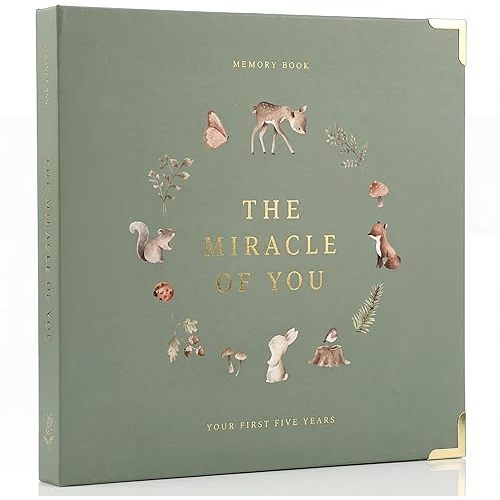 Keepsake Baby Memory Book for Boys and Girls – Timeless First 5 Year Baby Book – Neutral Journal Scrapbook or Photo Album - Record a Milestone for Every Event from Birth to Age 5