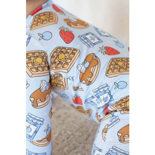 Sweet Stacks Zipper Footie | Blue
