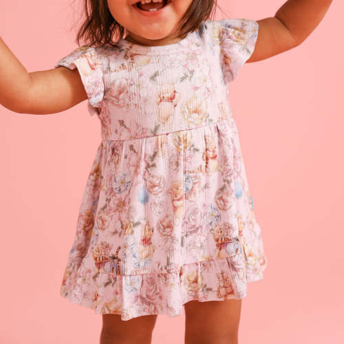 Disney Winnie the Pooh Pointelle Ruffled Bodysuit Dress