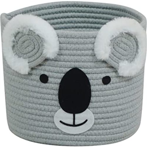 T&T Homewares Koala Storage Basket Small Size, Ideal for Baby Diapers, Laundry, Nursery & Kids Room - Versatile Organizer for Woodland Decor, Pet Toys