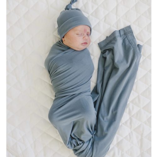 Dusty Blue Bamboo Hat OR Head Wrap Set – ROOLEE