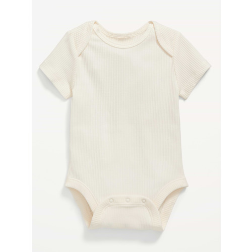 Unisex Short-Sleeve Ribbed Bodysuit for Baby