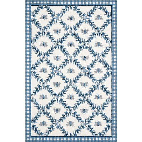 Chelsea HK55 Hand Hooked Indoor Area Rug - Ivory/Blue - 8'x10' - Safavieh